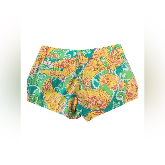 Lilly Pulitzer The Walsh Shorts SZ 000 Pop Goes the Leamur Paisley Green Yellow - Picture 3 of 12